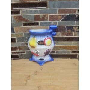 Vintage Wall Pocket Vase, Potbelly Stove with Fruit Design